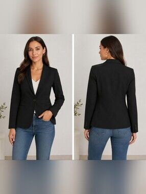 J.Crew Black Schoolboy Blazer Jacket Size 10 Fully Lined Career Office Classic